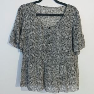J. Crew Factory Sheer Paisley Top